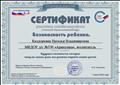Сертификат участника онлайн - марафона "Безопасность ребенка" (2020)